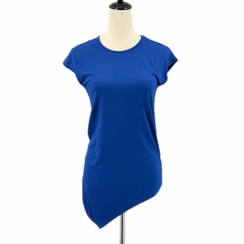 Universal Standard NEW Blue Genevette Asymmetrical Cap Sleeve Casual Office Top